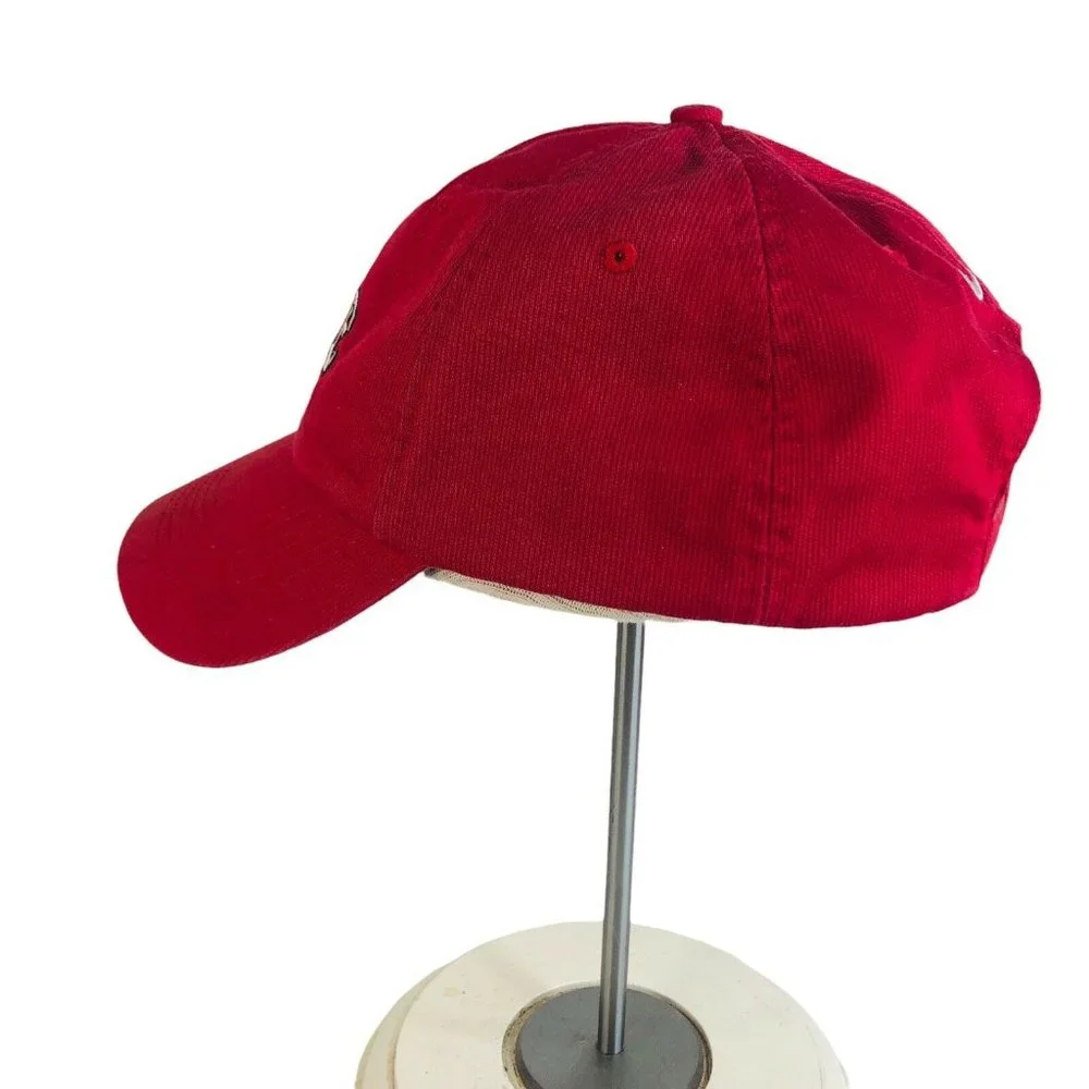 NIKE‎ Golf Hat Red Strapback Adjustable Cotton Corduroy Embroidery